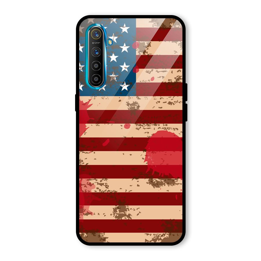 Grunge USA Flag Glass Back Case for Realme X2