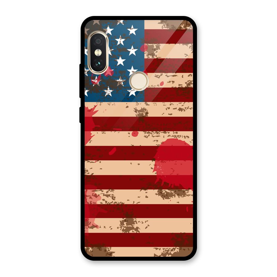 Grunge USA Flag Glass Back Case for Redmi Note 5 Pro