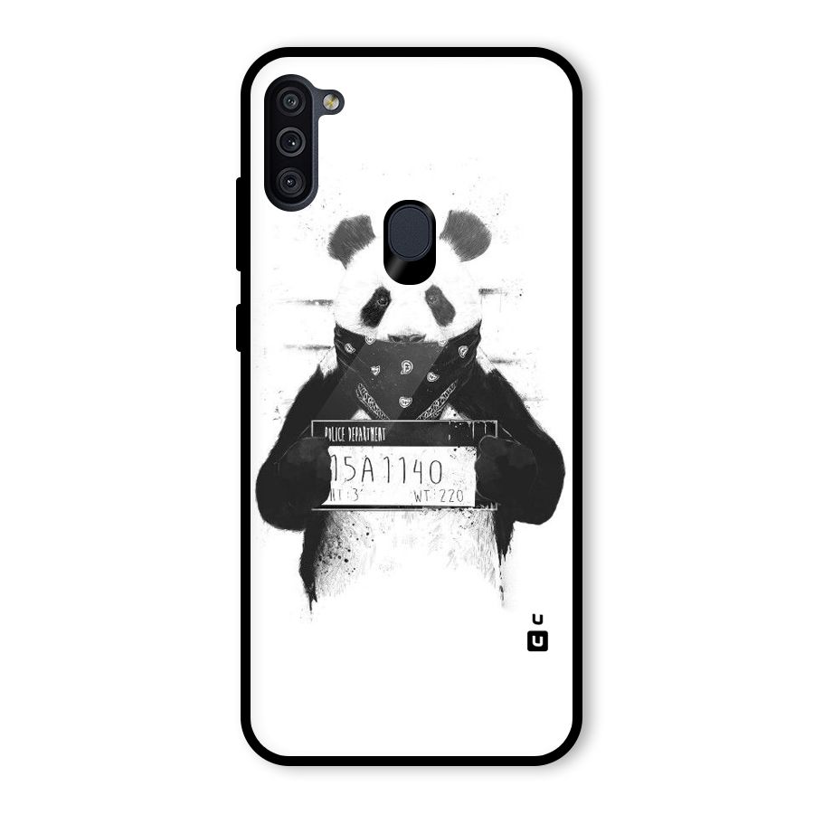 Guilty Panda Glass Back Case for Galaxy M11