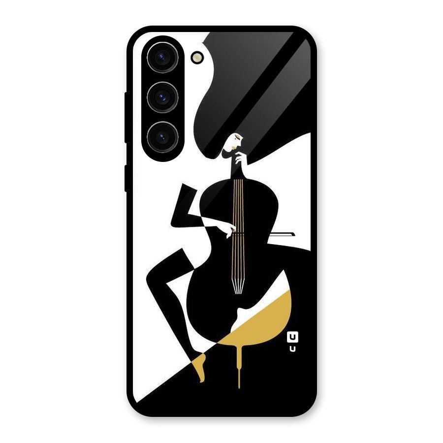 Guitar Women Glass Back Case for Galaxy S23 Plus