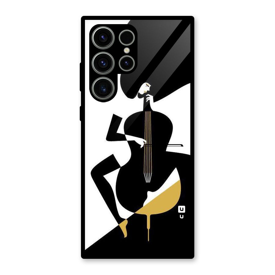 Guitar Women Glass Back Case for Galaxy S23 Ultra