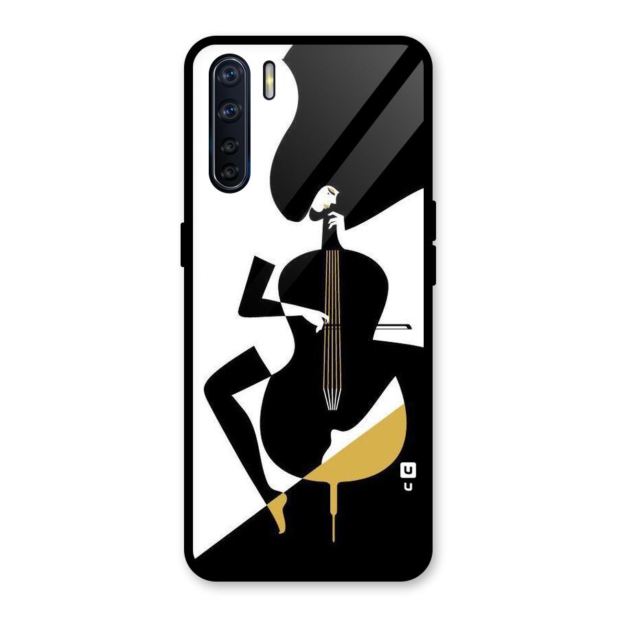 Guitar Women Glass Back Case for Oppo F15