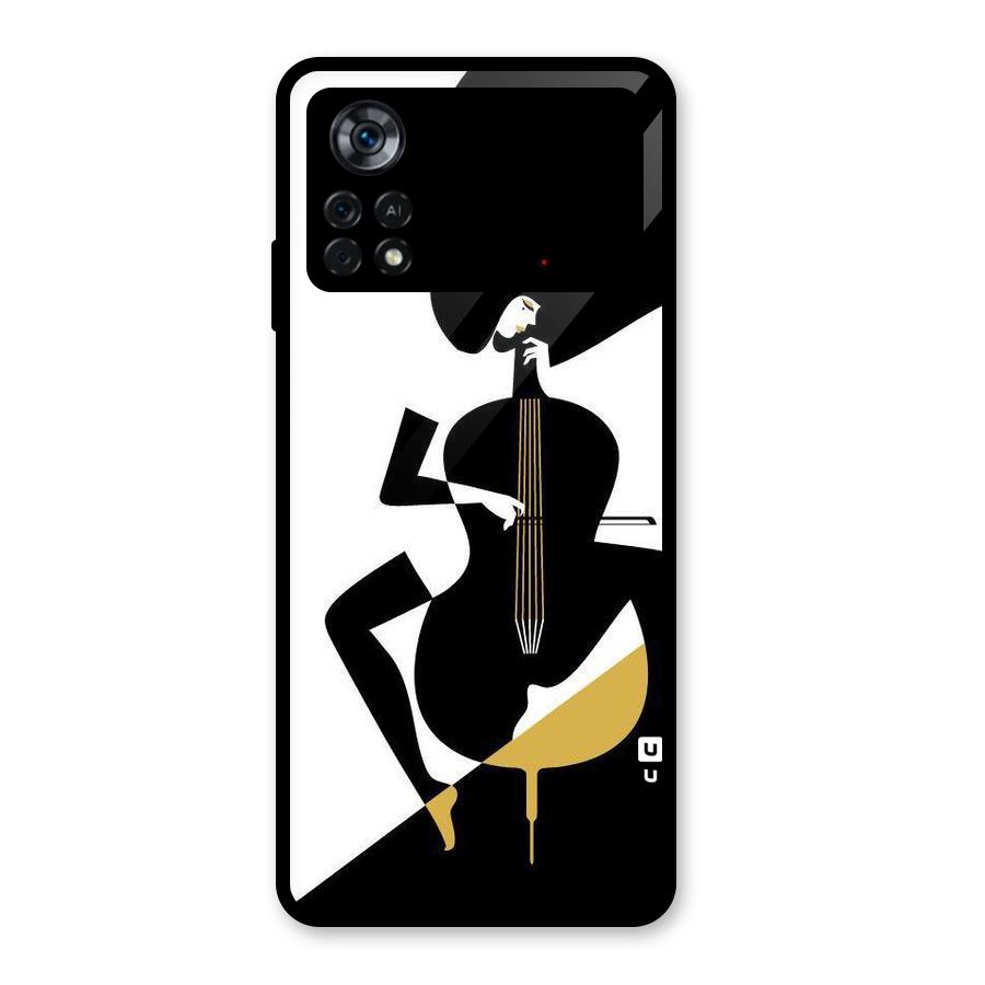 Guitar Women Glass Back Case for Poco X4 Pro 5G