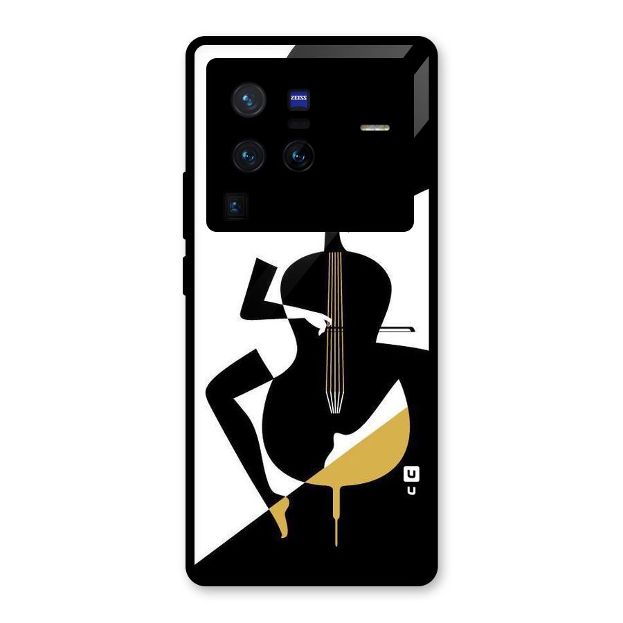 Guitar Women Glass Back Case for Vivo X80 Pro