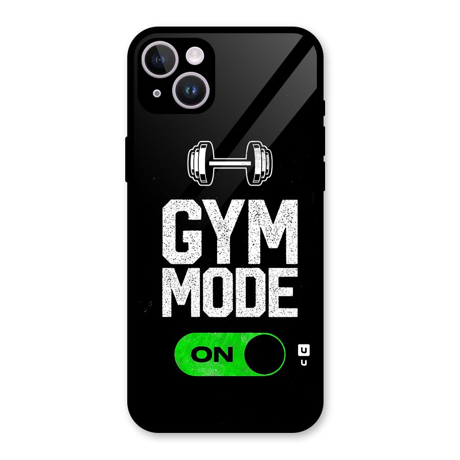 Gym Mode On Glass Back Case for iPhone 14 Plus