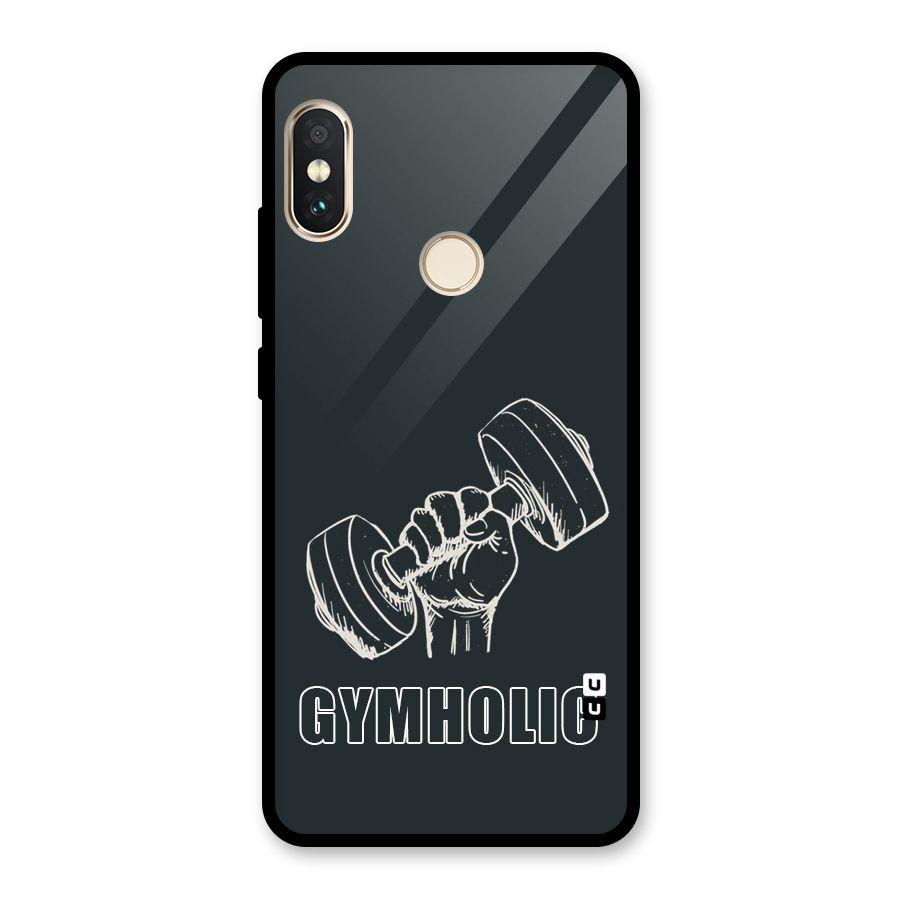 Gymholic Design Glass Back Case for Redmi Note 5 Pro