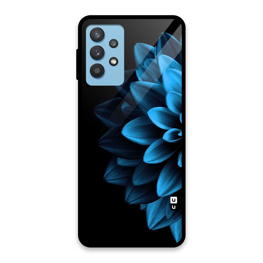 Half Blue Flower Glass Back Case for Galaxy M32 5G