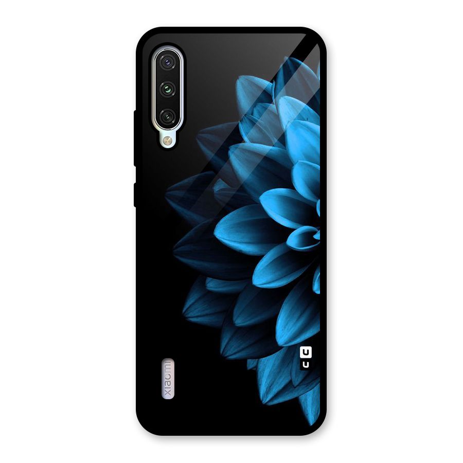 Half Blue Flower Glass Back Case for Mi A3