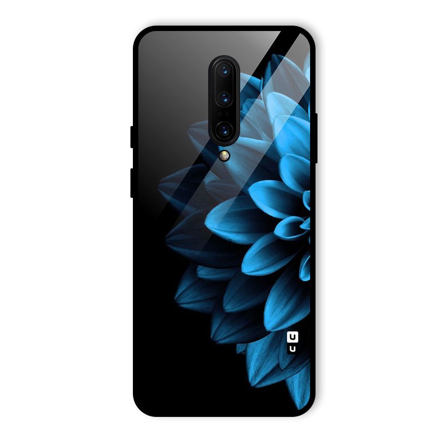 Half Blue Flower Glass Back Case for OnePlus 7 Pro