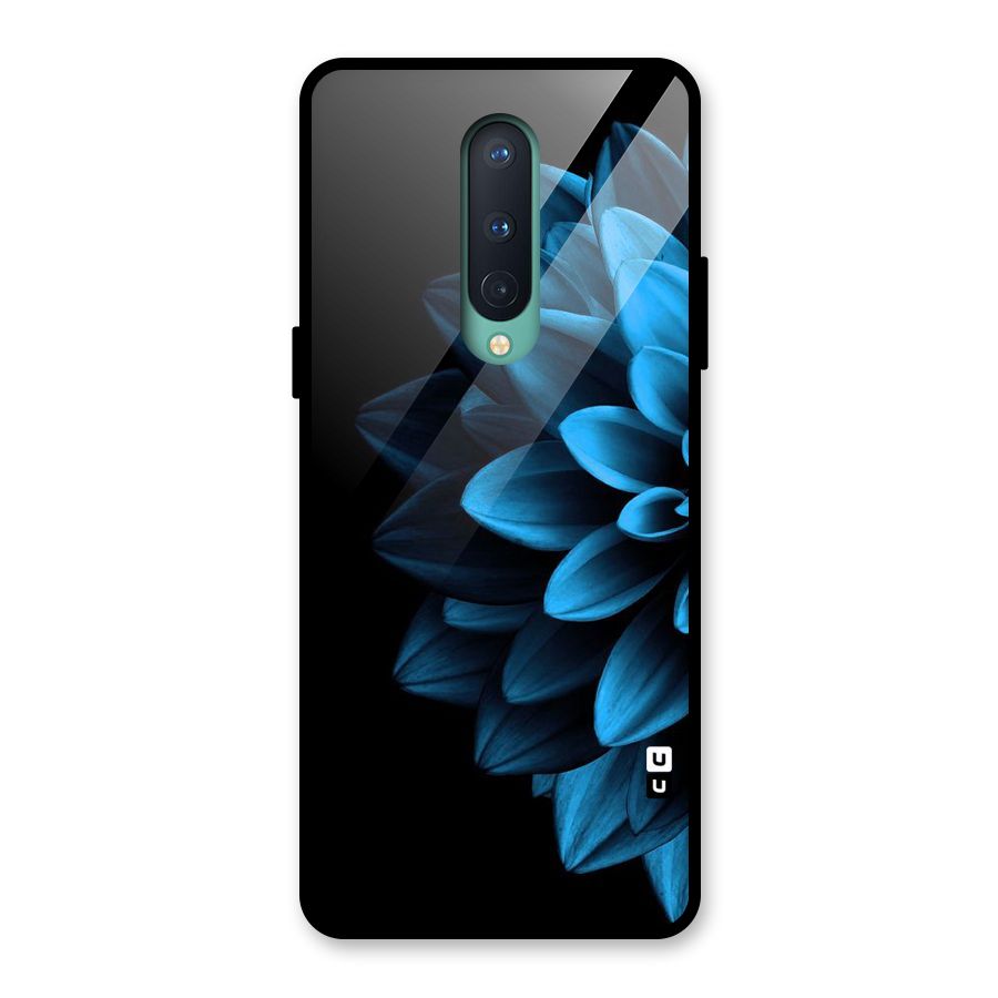 Half Blue Flower Glass Back Case for OnePlus 8