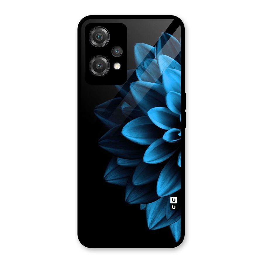 Half Blue Flower Glass Back Case for OnePlus Nord CE 2 Lite 5G