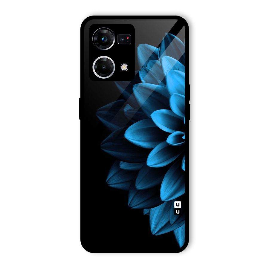 Half Blue Flower Glass Back Case for Oppo F21s Pro 4G