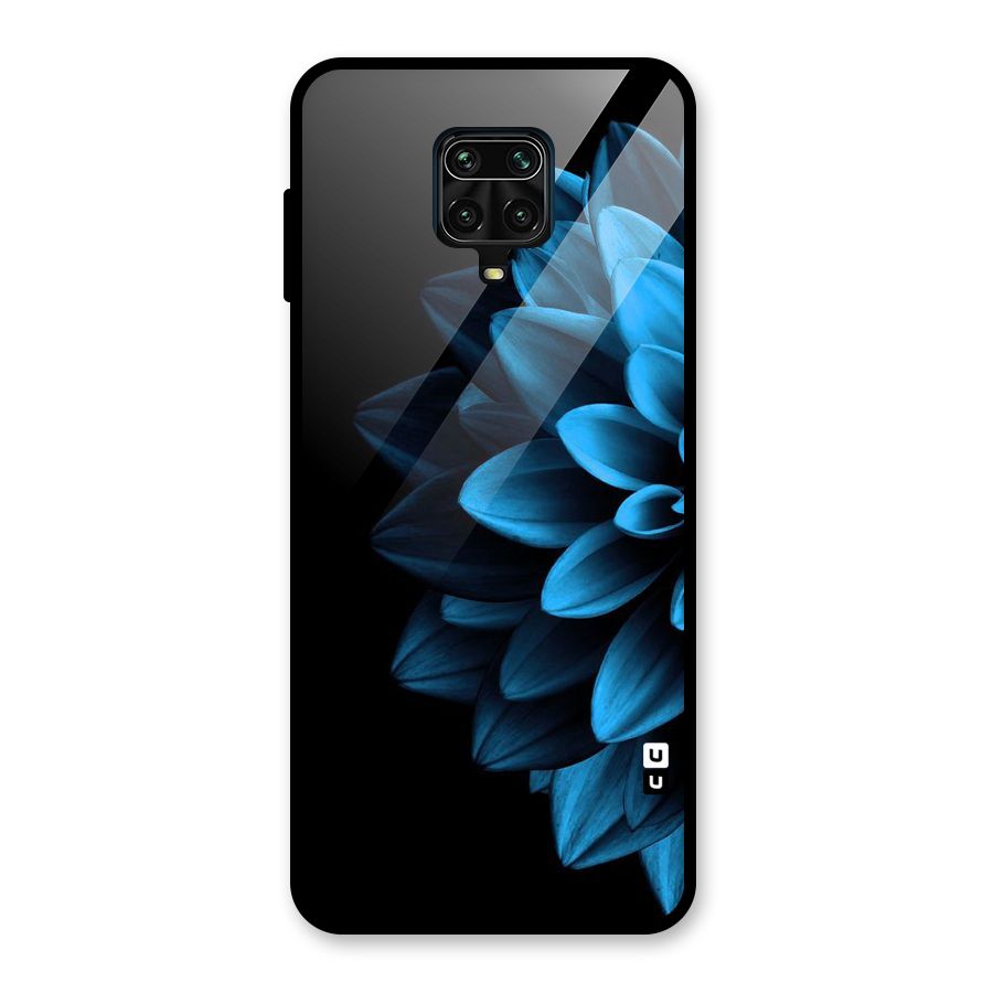 Half Blue Flower Glass Back Case for Redmi Note 9 Pro Max