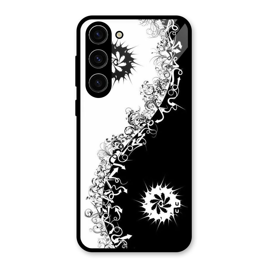 Half Peace Design Glass Back Case for Galaxy S23 Plus