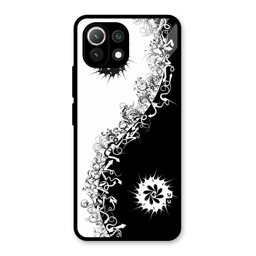 Half Peace Design Glass Back Case for Mi 11 Lite NE 5G