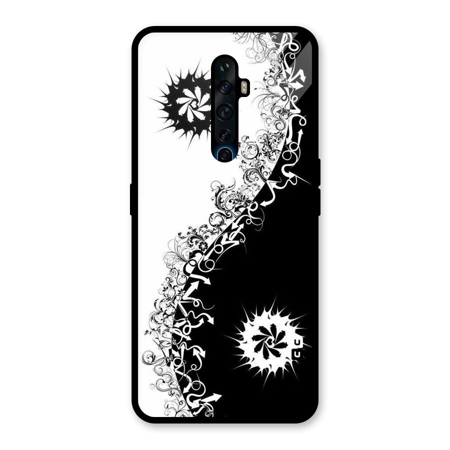 Half Peace Design Glass Back Case for Oppo Reno2 F