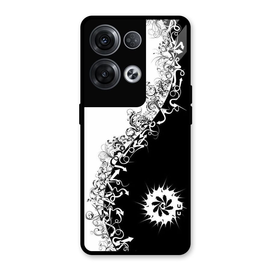 Half Peace Design Glass Back Case for Oppo Reno8 Pro 5G