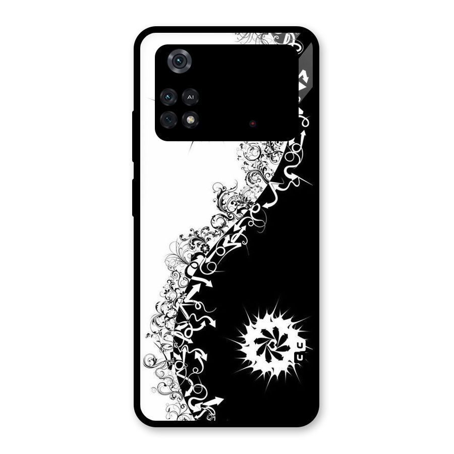 Half Peace Design Glass Back Case for Poco M4 Pro 4G