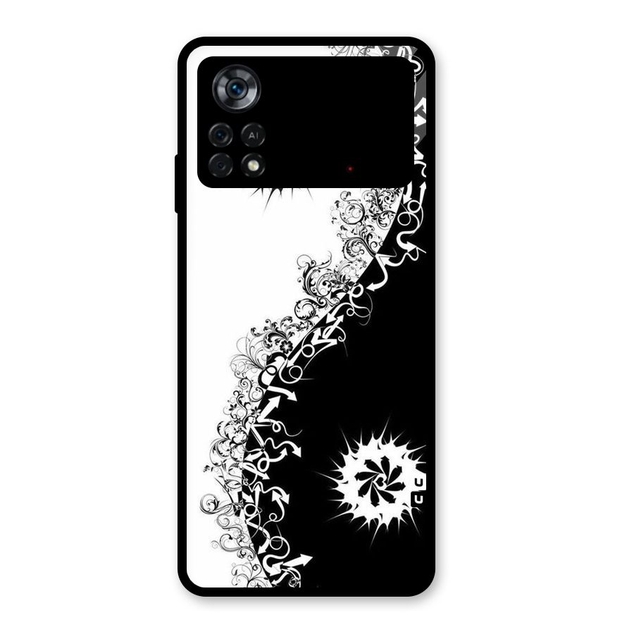 Half Peace Design Glass Back Case for Poco X4 Pro 5G
