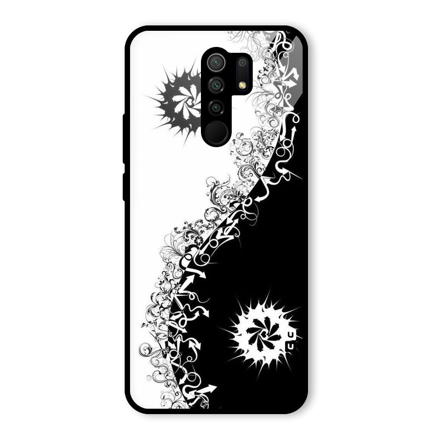 Half Peace Design Glass Back Case for Redmi 9 Prime