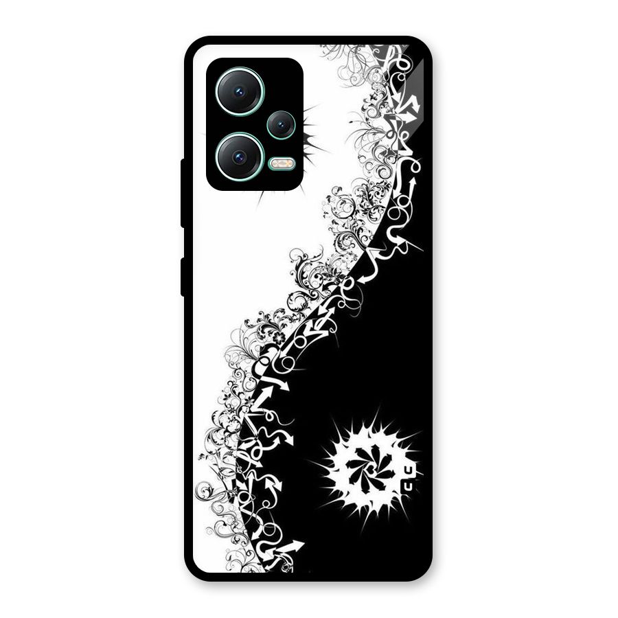 Half Peace Design Glass Back Case for Redmi Note 12 5G