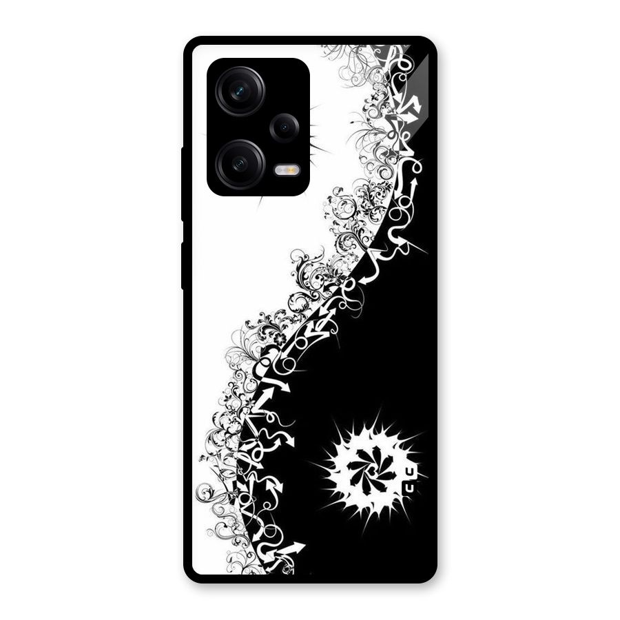Half Peace Design Glass Back Case for Redmi Note 12 Pro