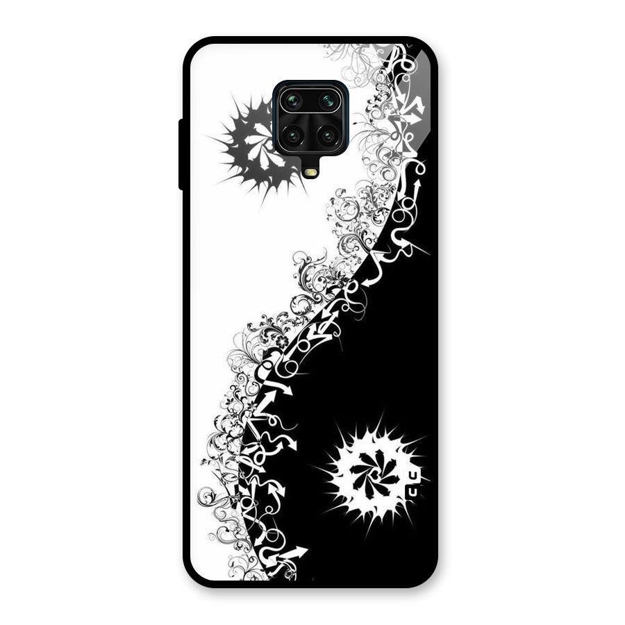 Half Peace Design Glass Back Case for Redmi Note 9 Pro