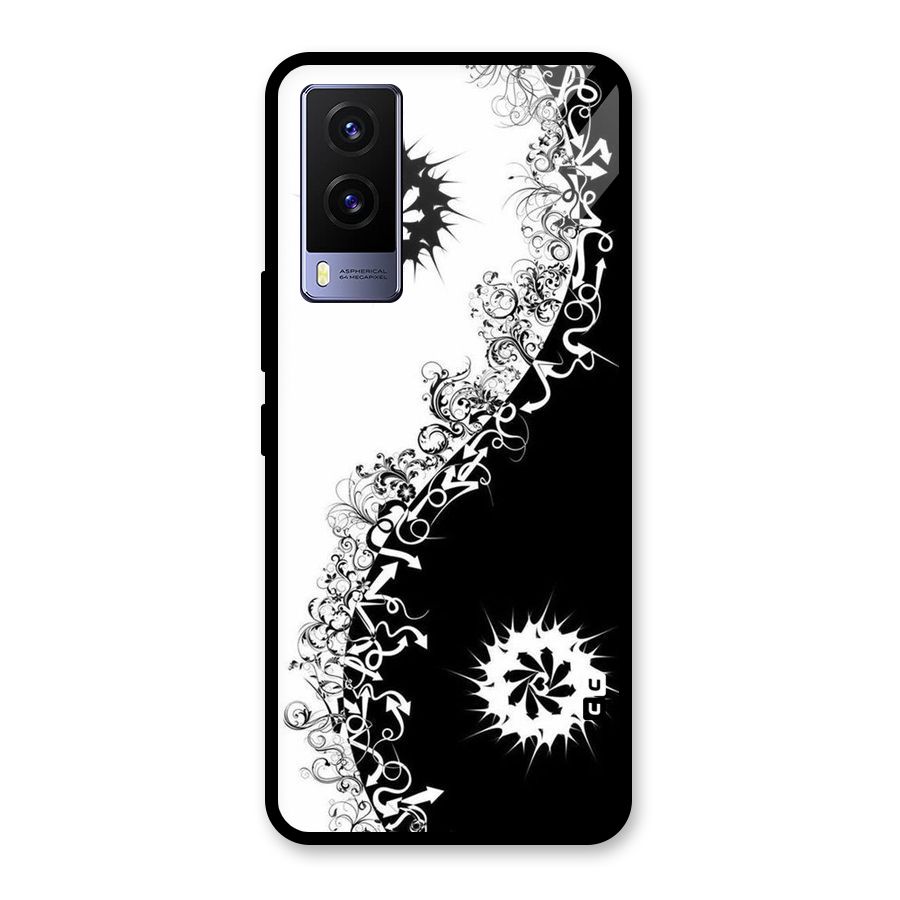 Half Peace Design Glass Back Case for Vivo V21e 5G