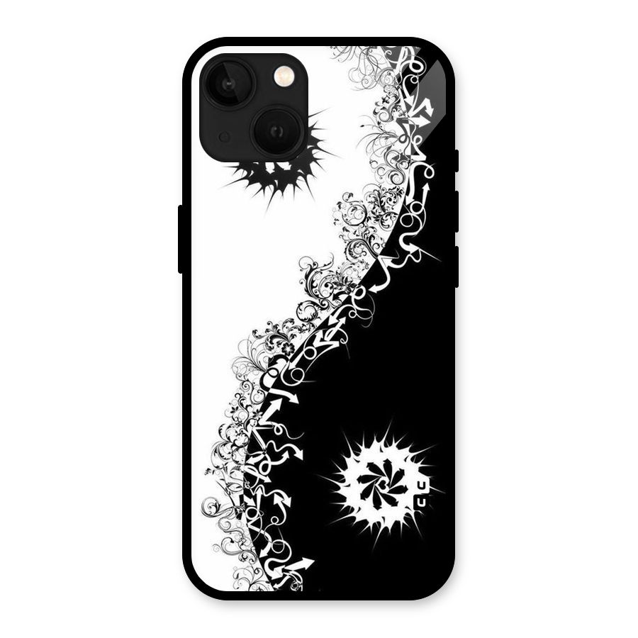 Half Peace Design Glass Back Case for iPhone 13
