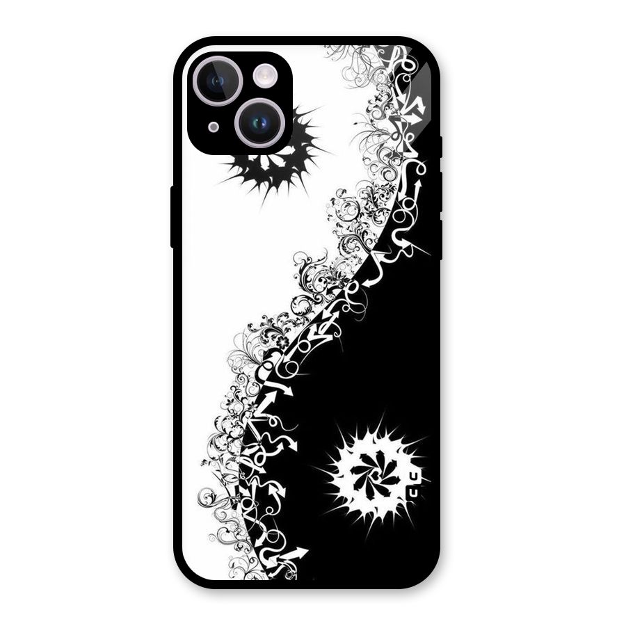 Half Peace Design Glass Back Case for iPhone 14 Plus