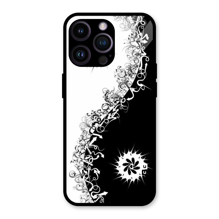 Half Peace Design Glass Back Case for iPhone 14 Pro Max