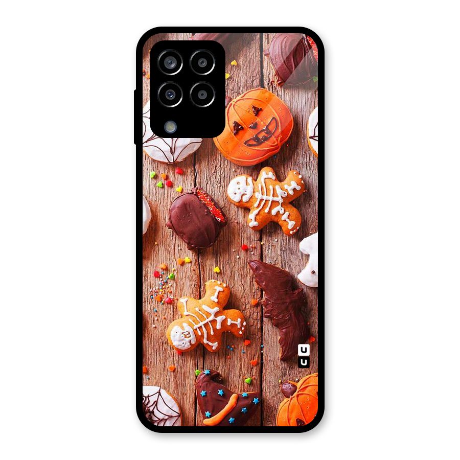 Halloween Chocolates Glass Back Case for Galaxy M33
