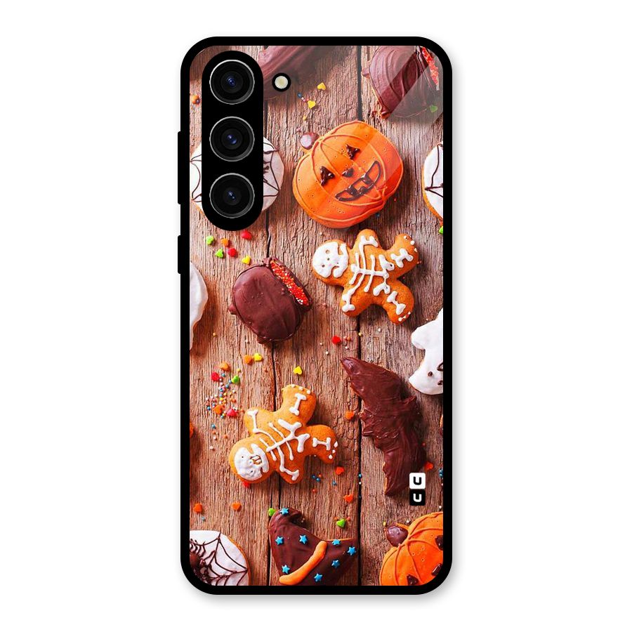 Halloween Chocolates Glass Back Case for Galaxy S23 Plus