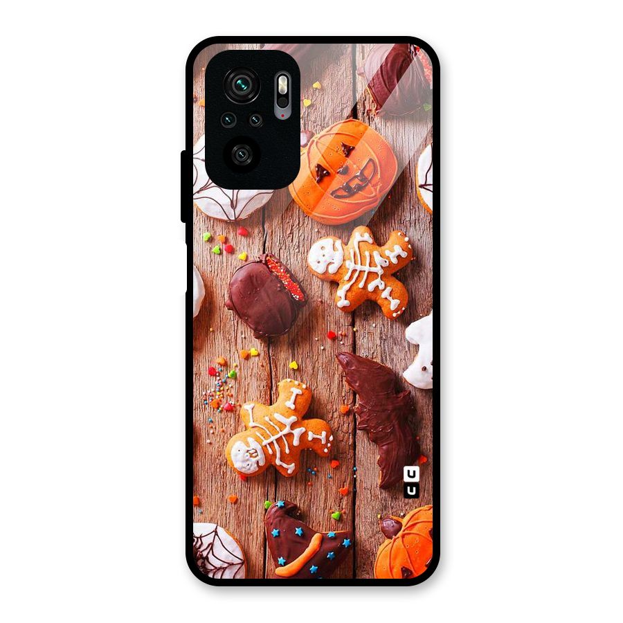 Halloween Chocolates Glass Back Case for Redmi Note 10