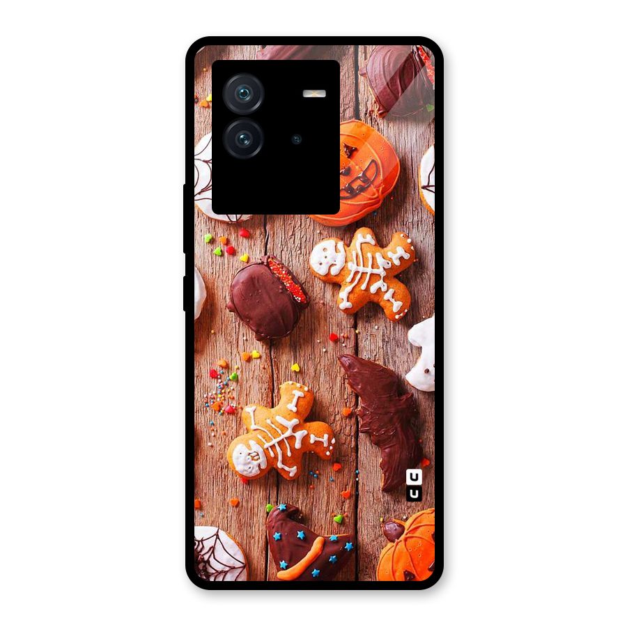 Halloween Chocolates Glass Back Case for Vivo iQOO Neo 6 5G