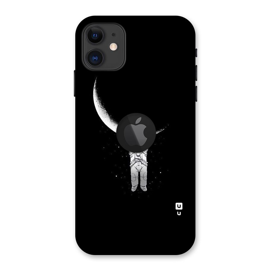 Hanging Astronaut Back Case for iPhone 11 Logo Cut