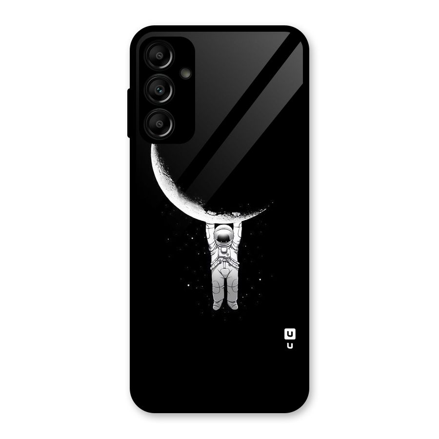 Hanging Astronaut Glass Back Case for Galaxy A14 5G