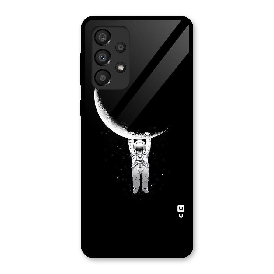 Hanging Astronaut Glass Back Case for Galaxy A33 5G