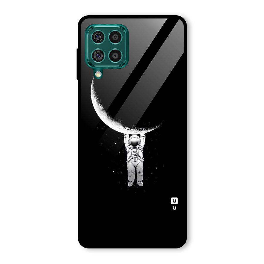 Hanging Astronaut Glass Back Case for Galaxy F62