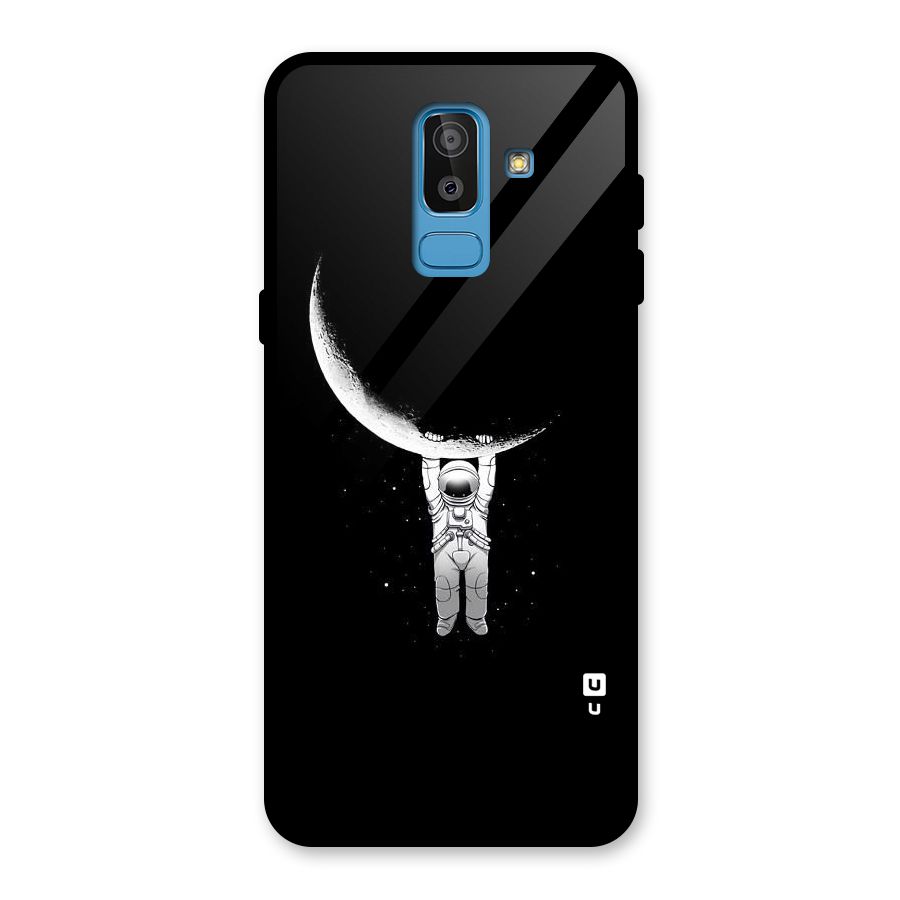 Hanging Astronaut Glass Back Case for Galaxy J8