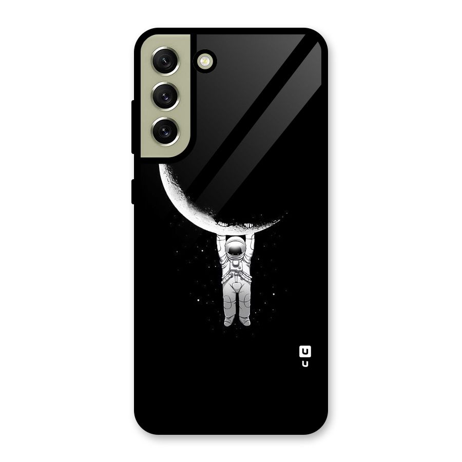 Hanging Astronaut Glass Back Case for Galaxy S21 FE 5G