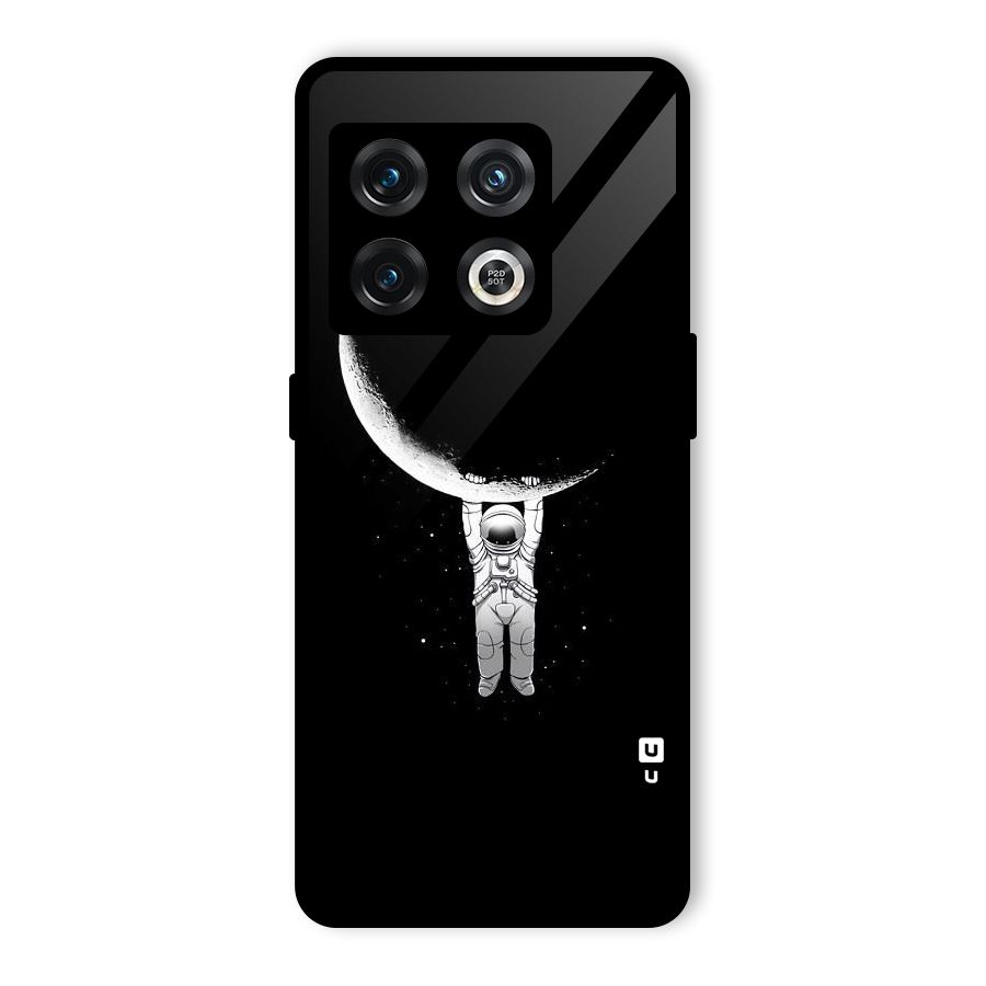 Hanging Astronaut Glass Back Case for OnePlus 10 Pro 5G