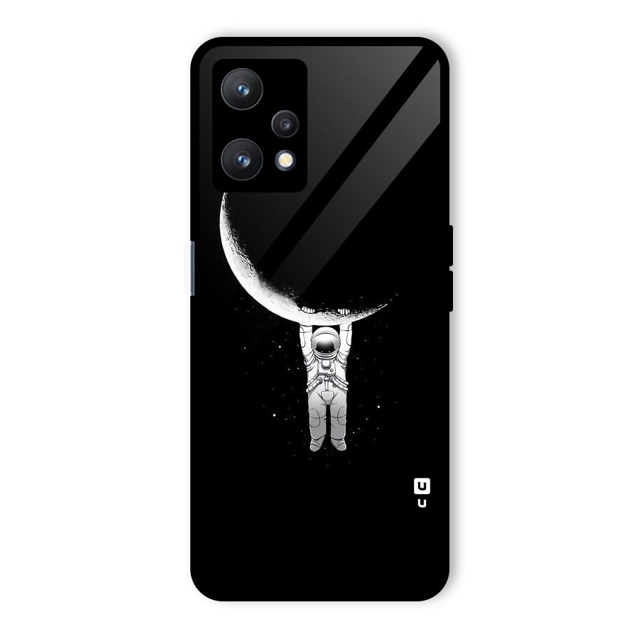 Hanging Astronaut Glass Back Case for Realme 9 Pro 5G
