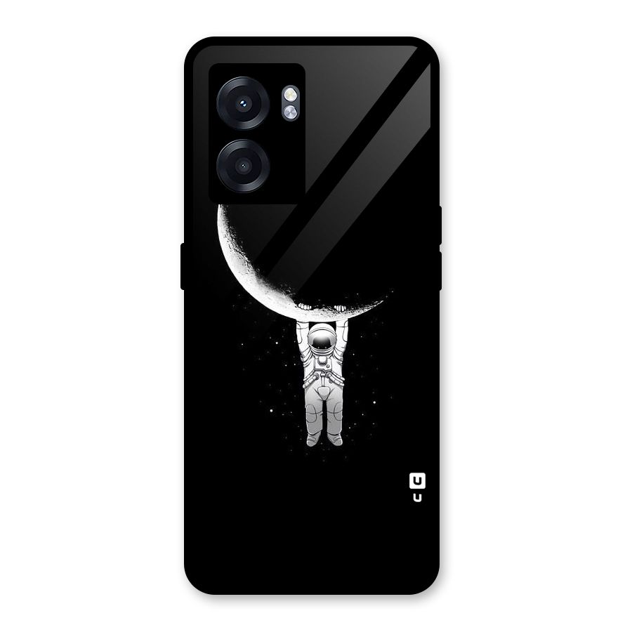 Hanging Astronaut Glass Back Case for Realme Narzo 50 5G
