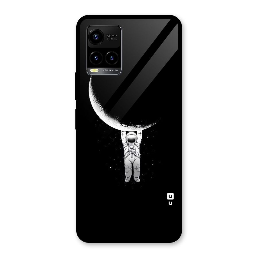 Hanging Astronaut Glass Back Case for Vivo Y21T