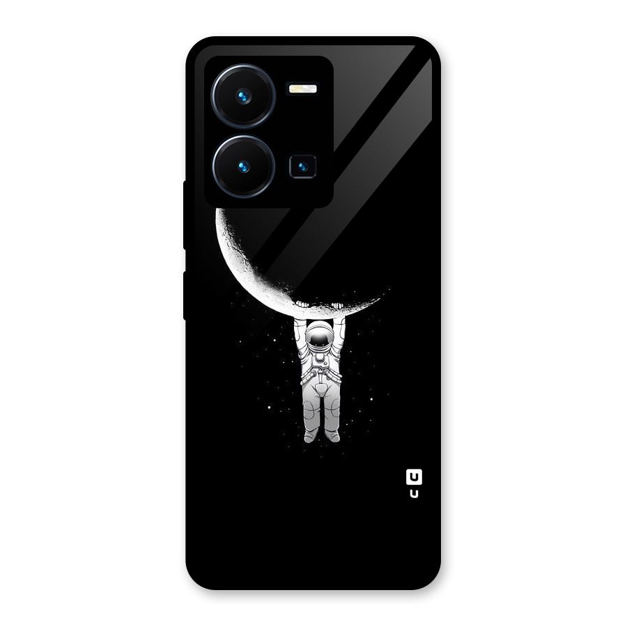 Hanging Astronaut Glass Back Case for Vivo Y35