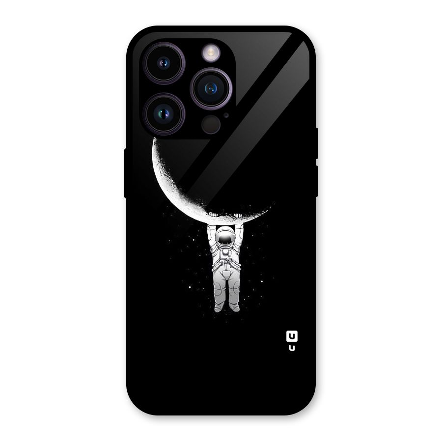 Hanging Astronaut Glass Back Case for iPhone 14 Pro