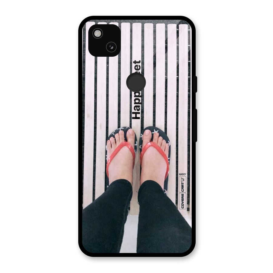 Happy Feet Glass Back Case for Google Pixel 4a