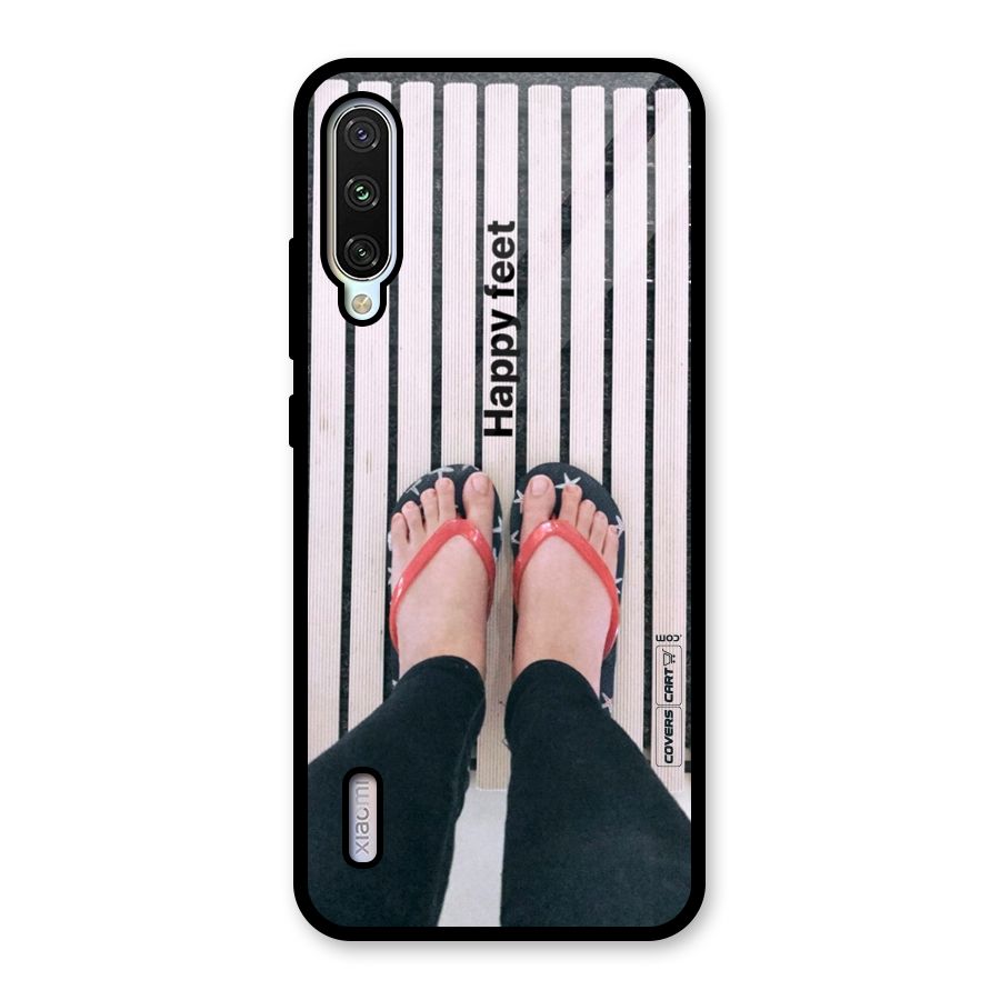 Happy Feet Glass Back Case for Mi A3