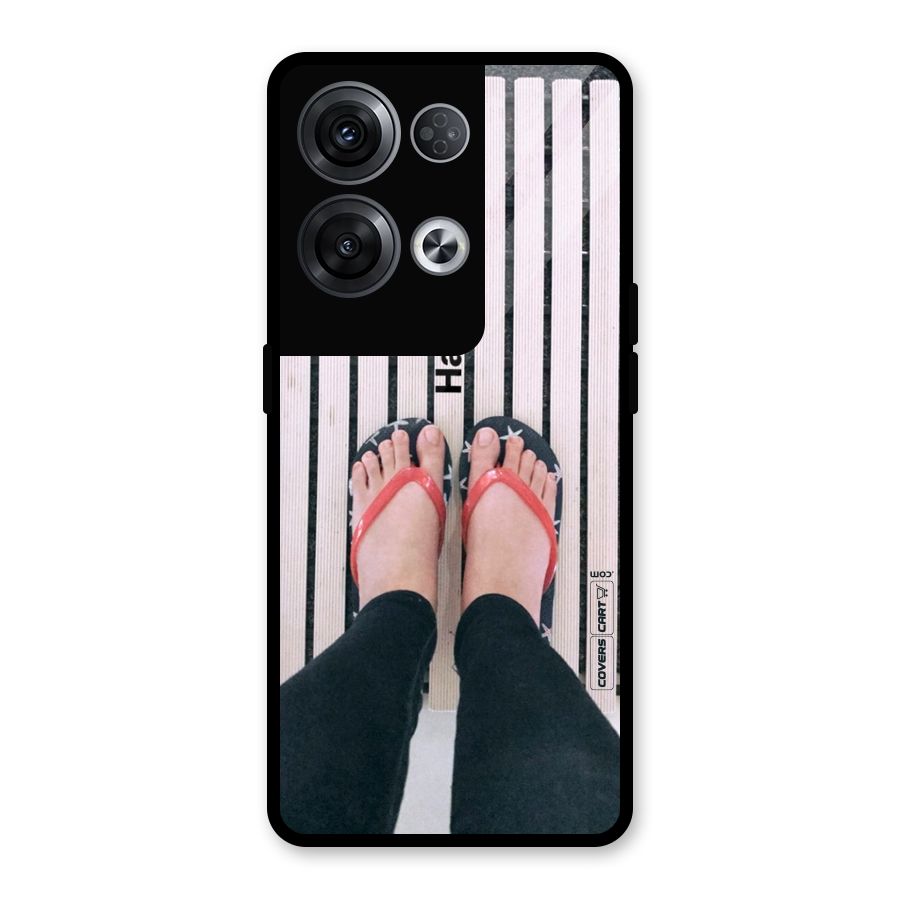 Happy Feet Glass Back Case for Oppo Reno8 Pro 5G